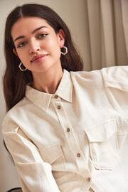 Y.A.S White Cargo Shirt Contains Linen - Image 2 of 5