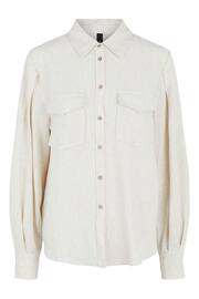 Y.A.S White Cargo Shirt Contains Linen - Image 5 of 5