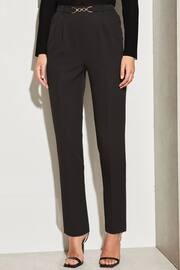 Lipsy Black Tailored Trim Detail Slim Leg Trousers - Image 1 of 4