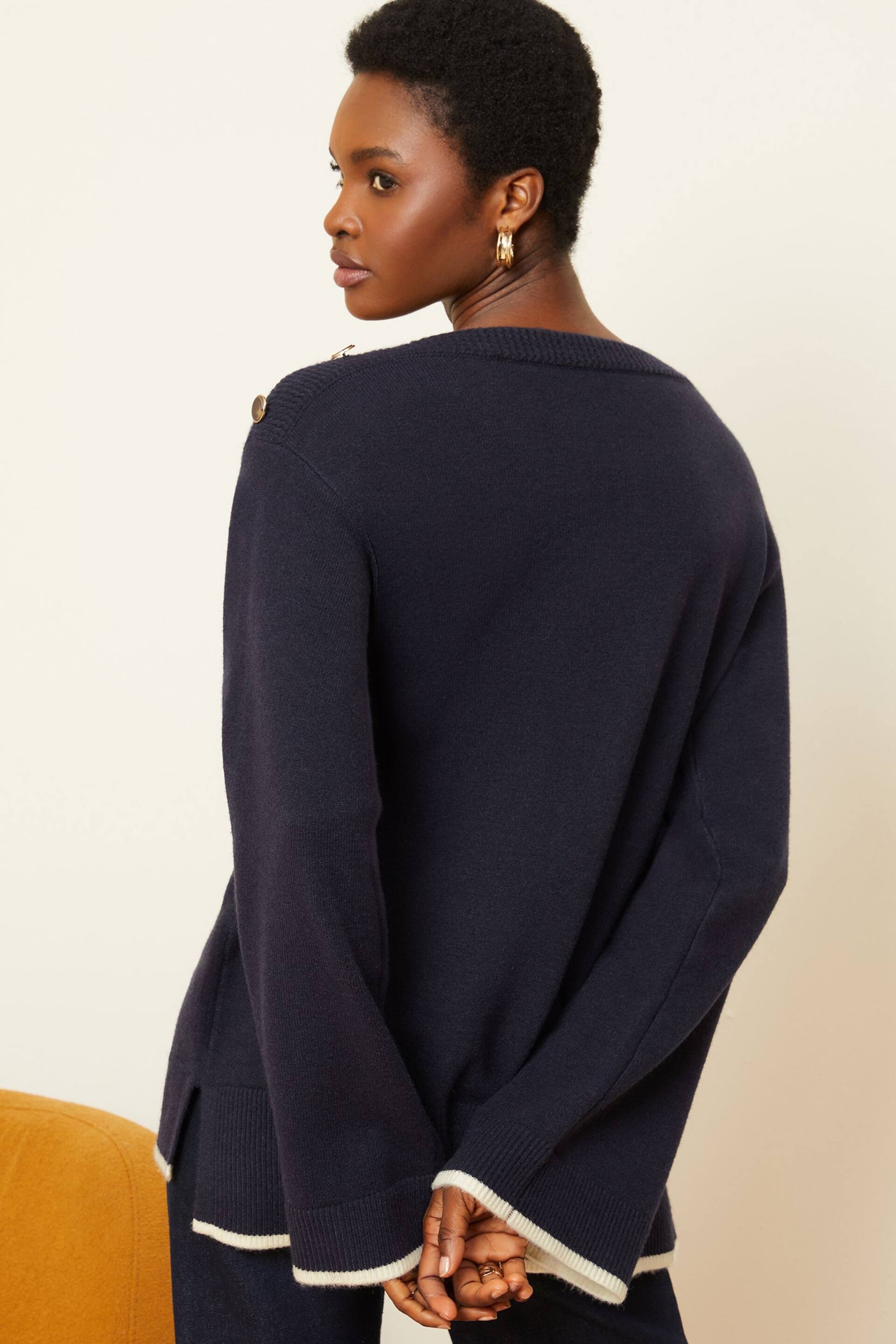 Love & Roses Navy Blue Oversized Cosy Knitted Jumper - Image 3 of 4