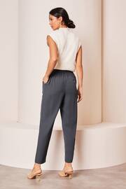 Lipsy Grey Petite Tapered Belted Smart Trousers - Image 2 of 4