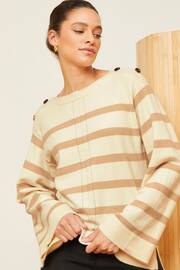 Love & Roses Ivory White Oversized Cosy Knitted Jumper - Image 1 of 4