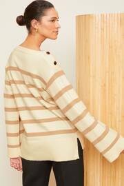 Love & Roses Ivory White Oversized Cosy Knitted Jumper - Image 2 of 4