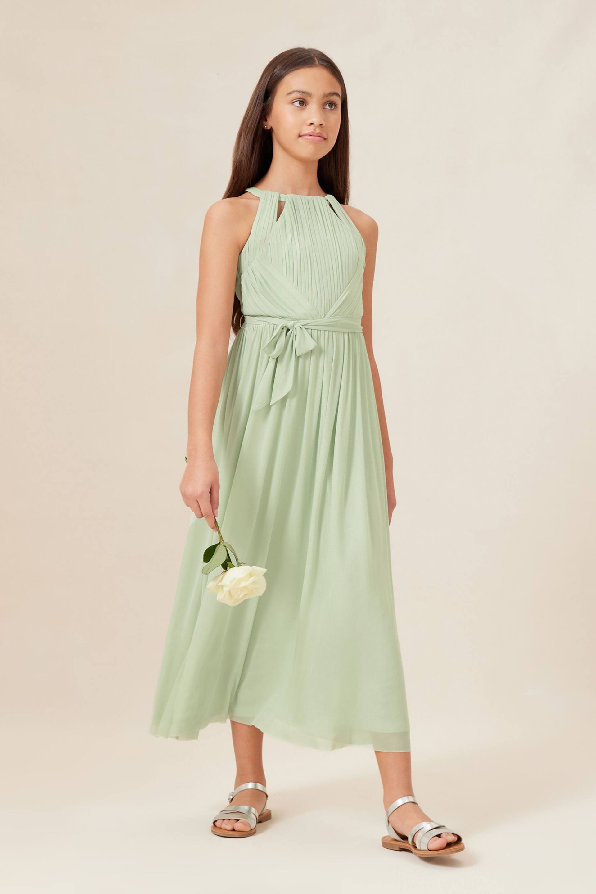 Lipsy Sage Green Cut Out Midi Occasion Dress -Teen - Image 2 of 4