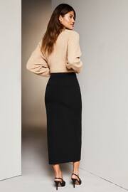 Lipsy Black Petite Tailored Column Midi Skirt - Image 2 of 4