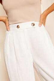 Friends Like These White Wide Leg Trousers with Linen - Image 3 of 4