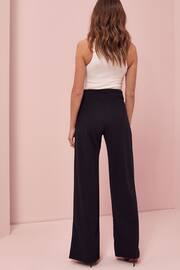Lipsy Black Petite High Waist Wide Leg Tailored Trousers - Image 3 of 4