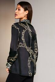 Lipsy Black Chain Print Collared Button Through Shirt - Image 2 of 4