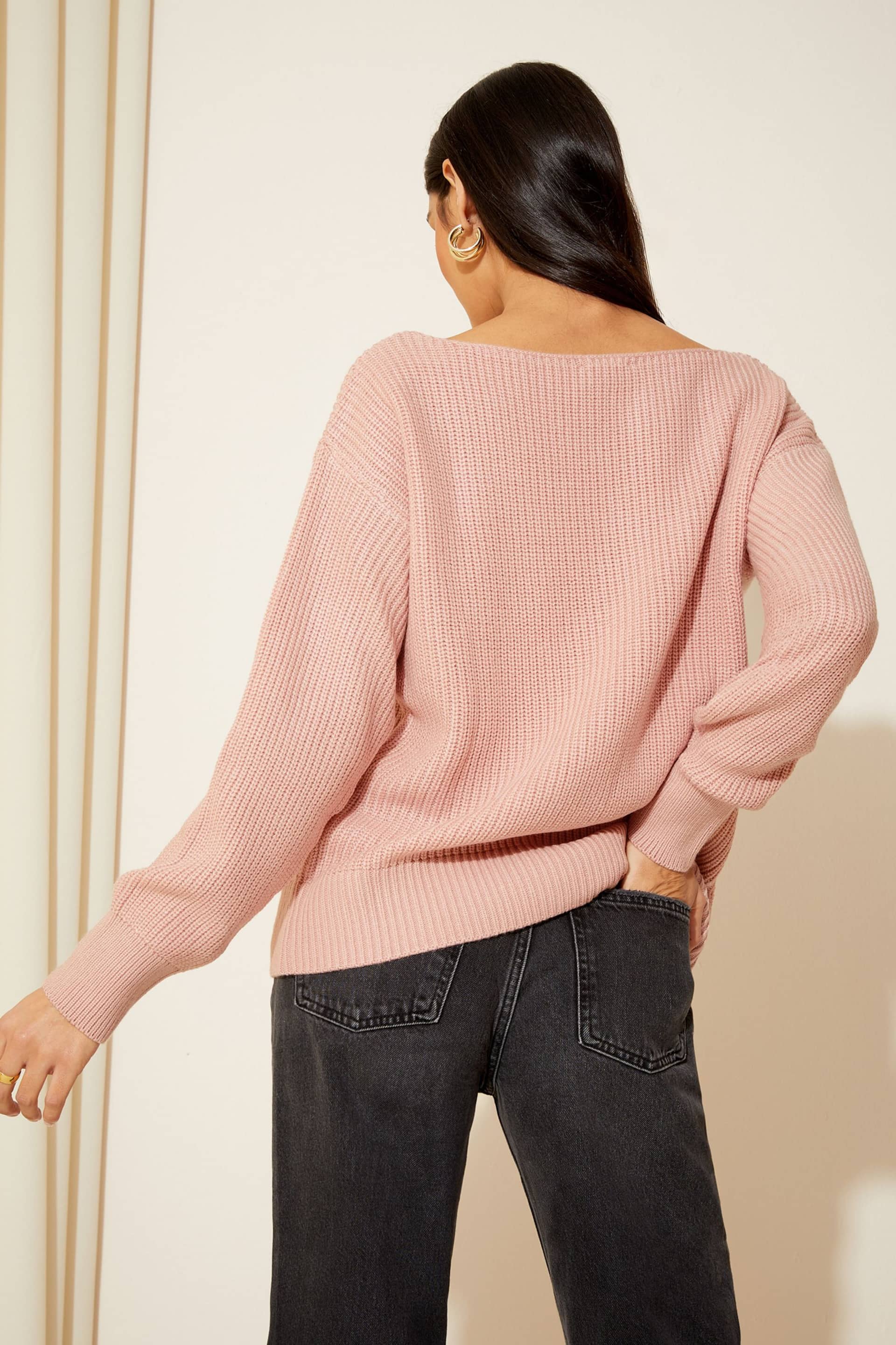 Friends Like These Pink Petite Off The Shoulder Jumper - Image 3 of 3