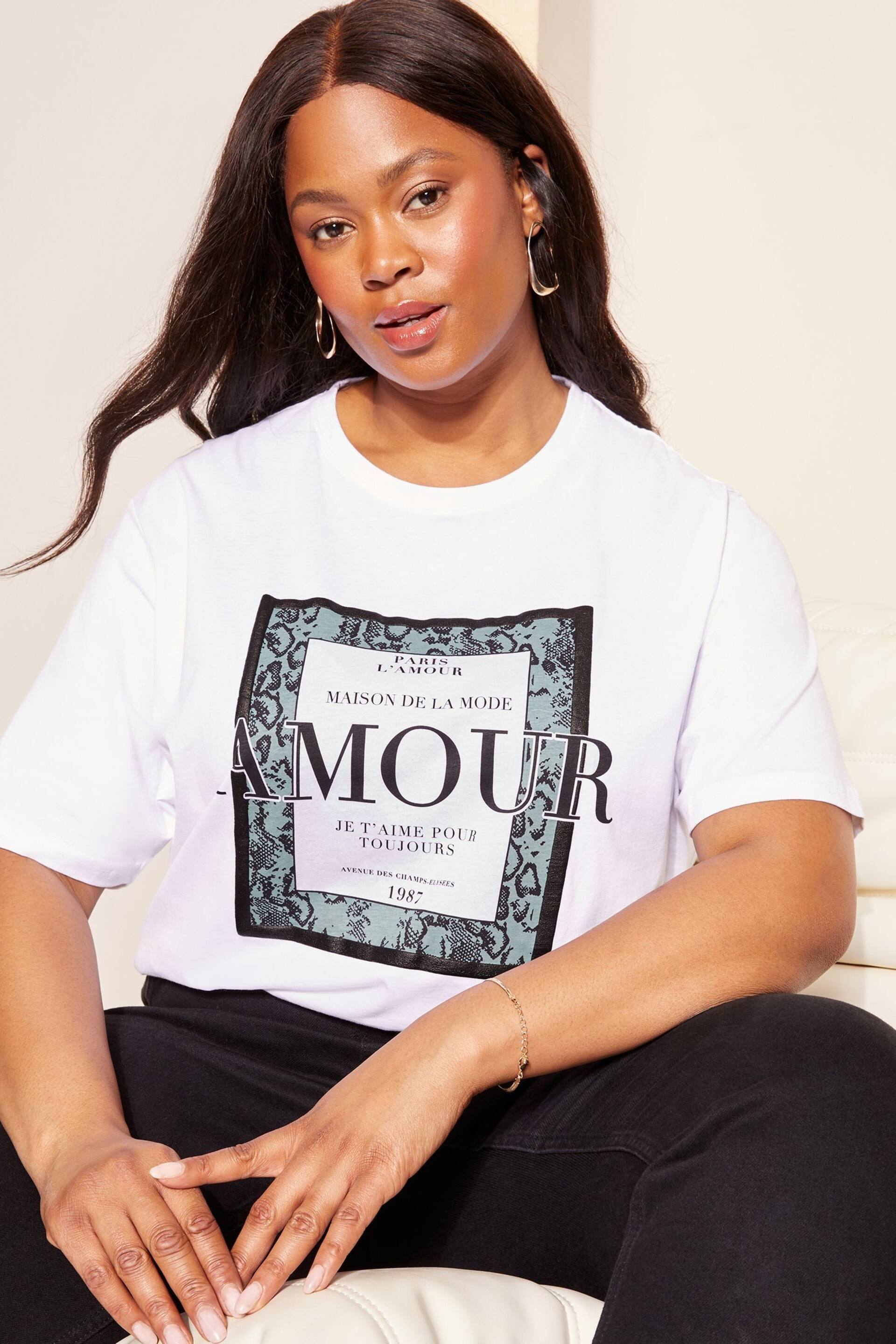 Curves Like These White Amour Short Sleeve Graphic T-Shirt - Image 2 of 4