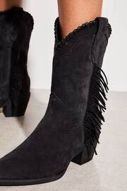 Lipsy Grey Pull On Calf Pointed Western Heel Boot - Image 3 of 3