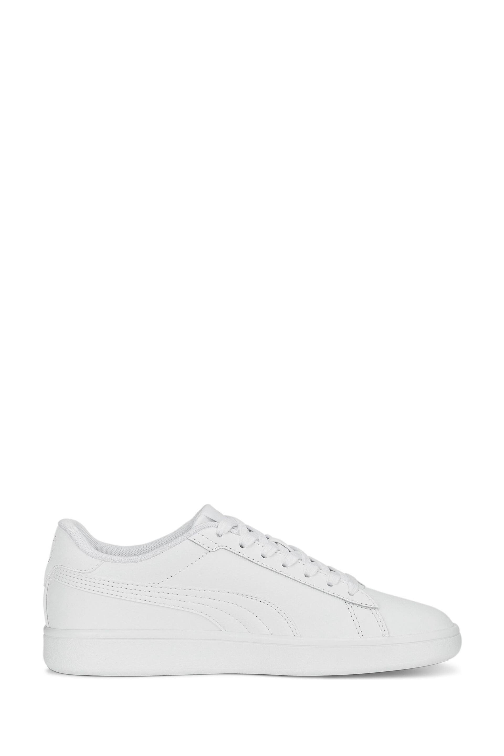 Puma White Smash 3.0 Leather Youth Trainers - Image 1 of 6