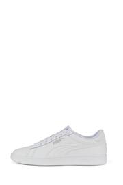 Puma White Smash 3.0 Leather Youth Trainers - Image 2 of 6