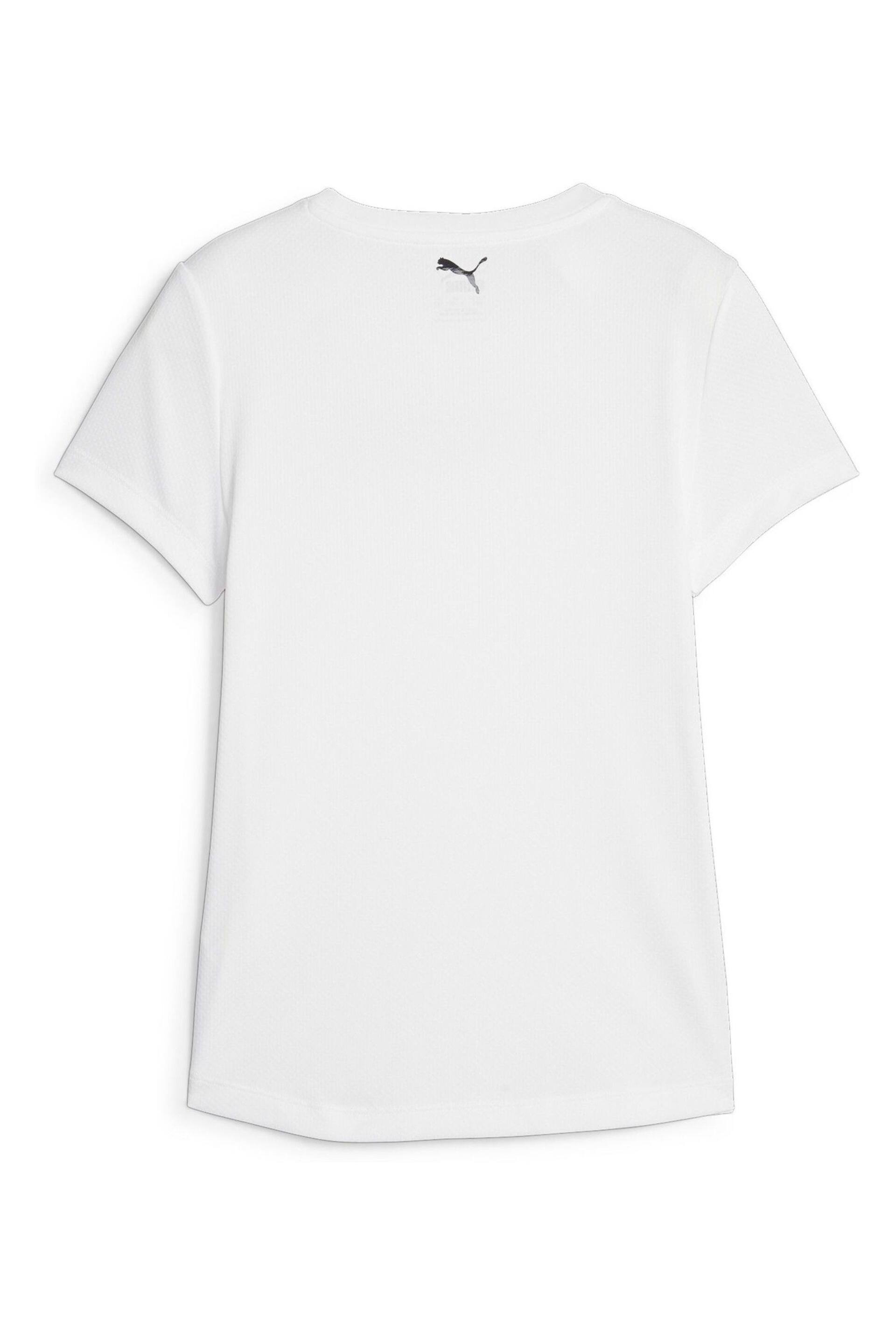 Puma White FIT Youth T-Shirt - Image 5 of 5