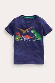 Boden Blue Small Superstitch Dinosaur T-Shirt - Image 1 of 3