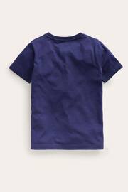 Boden Blue Small Superstitch Dinosaur T-Shirt - Image 2 of 3