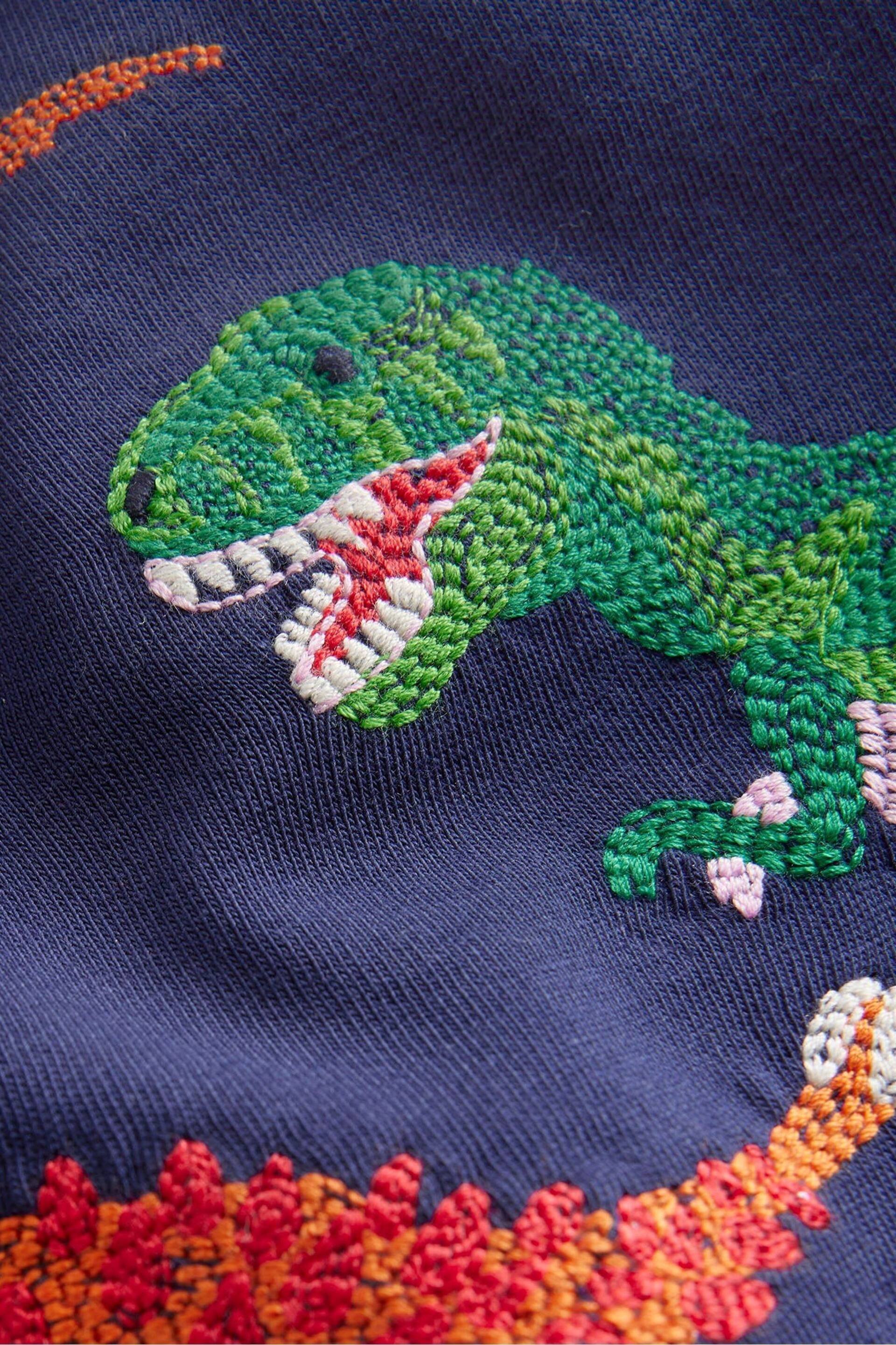 Boden Blue Small Superstitch Dinosaur T-Shirt - Image 3 of 3