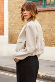Friends Like These Beige Wool Bomber Jacket - Image 4 of 4