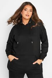 Yours Curve Black Overhead Hoodie - Image 1 of 4