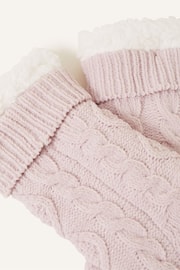 Accessorize Pink Cable Slippers Socks - Image 3 of 3