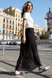 Threadbare Black Tiered Frill Maxi Skirt - Image 2 of 6