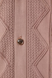 Reiss Rose Fortune Cable Knit Cuban Collar Shirt - Image 6 of 6