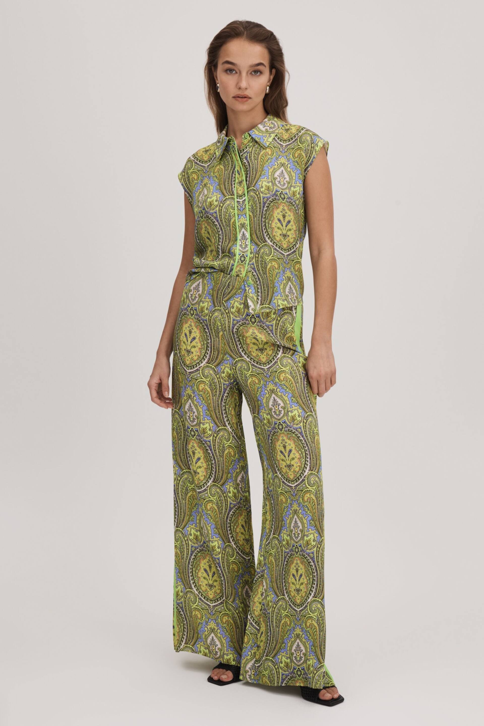 Florere Printed Wide Leg Trousers - Image 1 of 6