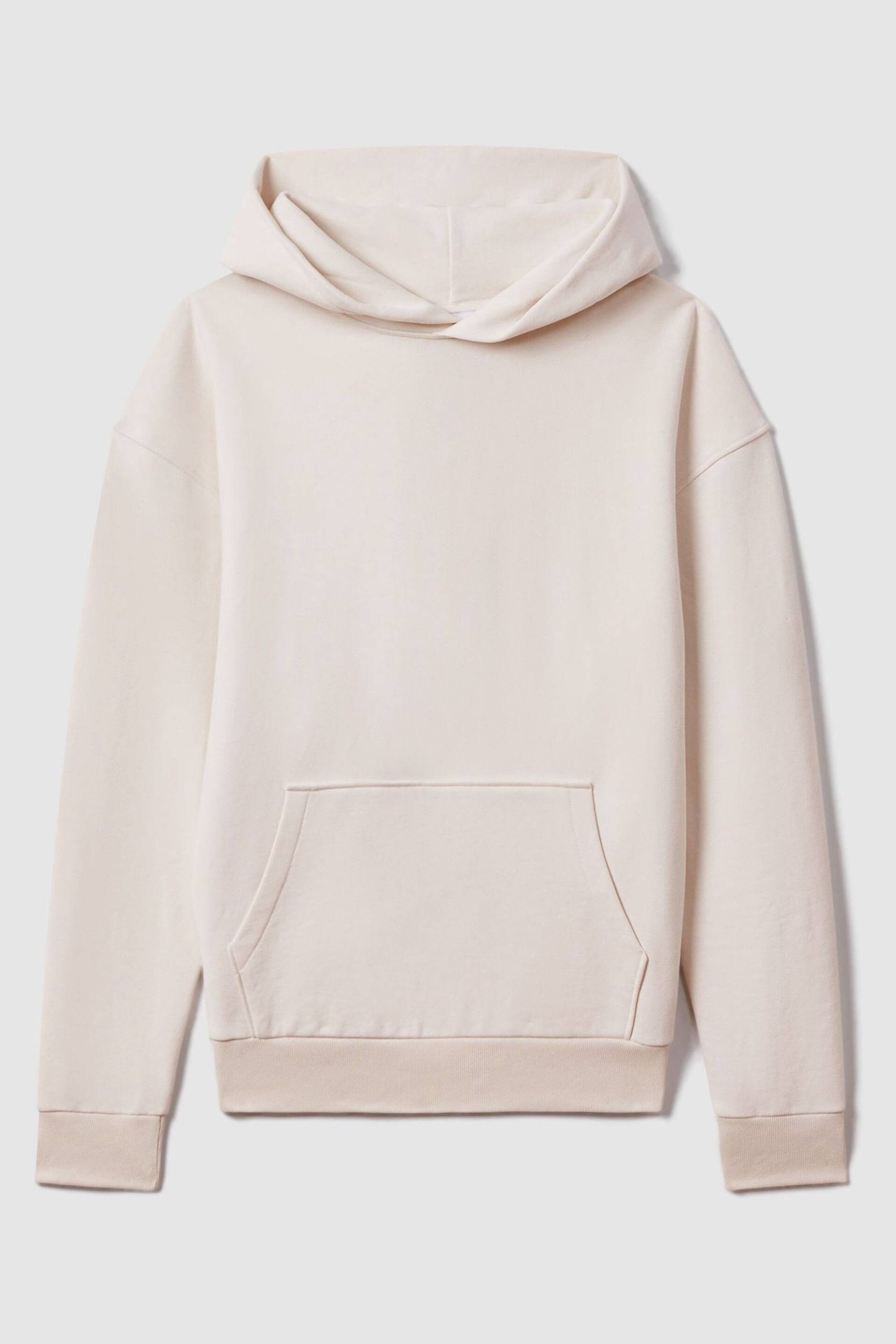 Reiss Off White Alexander Casual Fit Cotton Hoodie - Image 2 of 6