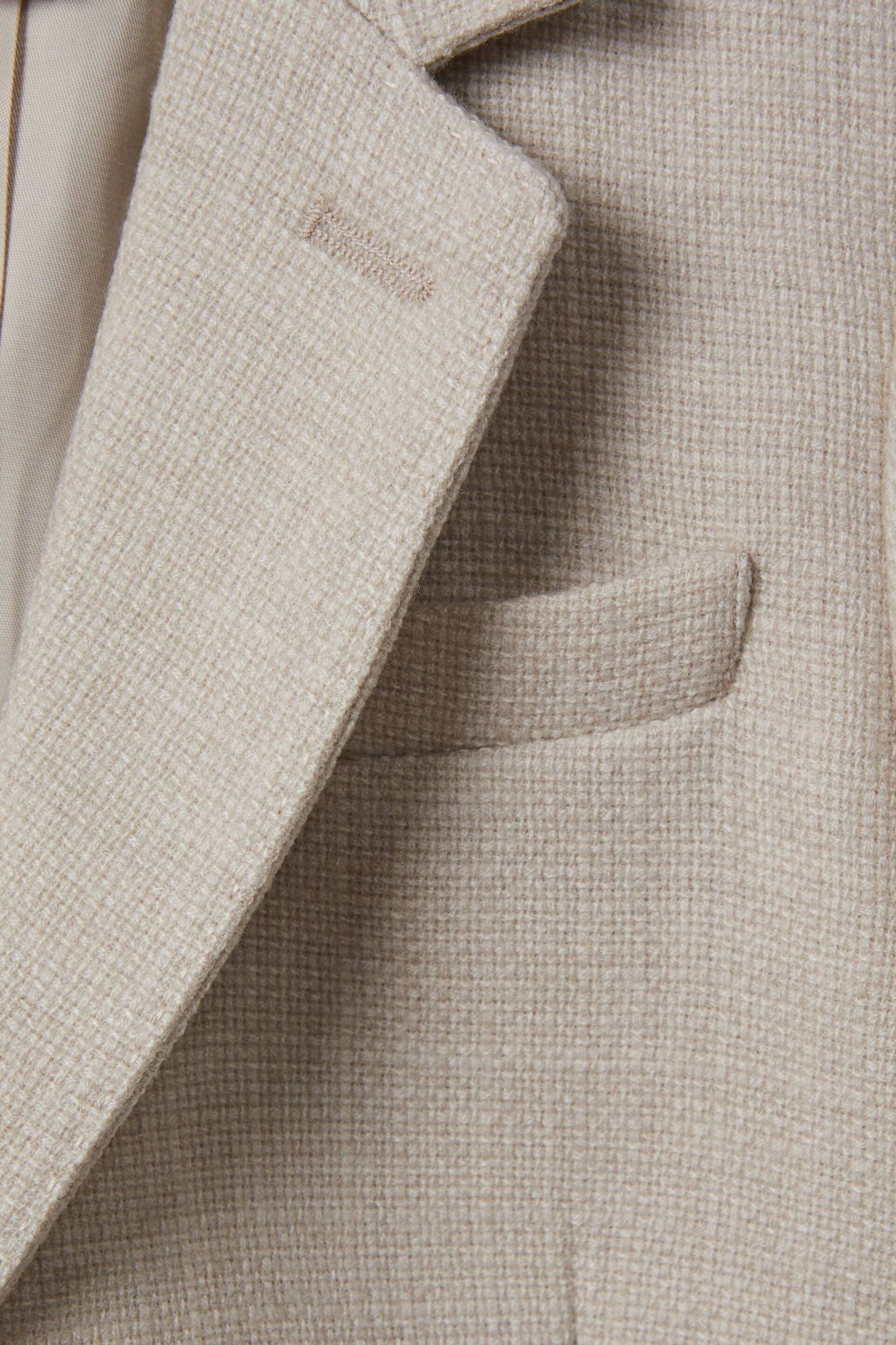 Reiss Stone Attire Senior Textured Wool Blend Single Breasted Blazer - Image 4 of 4