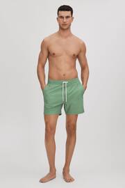 Reiss Bright Green/White Shape Printed Drawstring Swim Shorts - Image 1 of 6