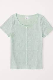 Abercrombie & Fitch Green Long Sleeve Off Shoulder Textured Top - Image 1 of 2