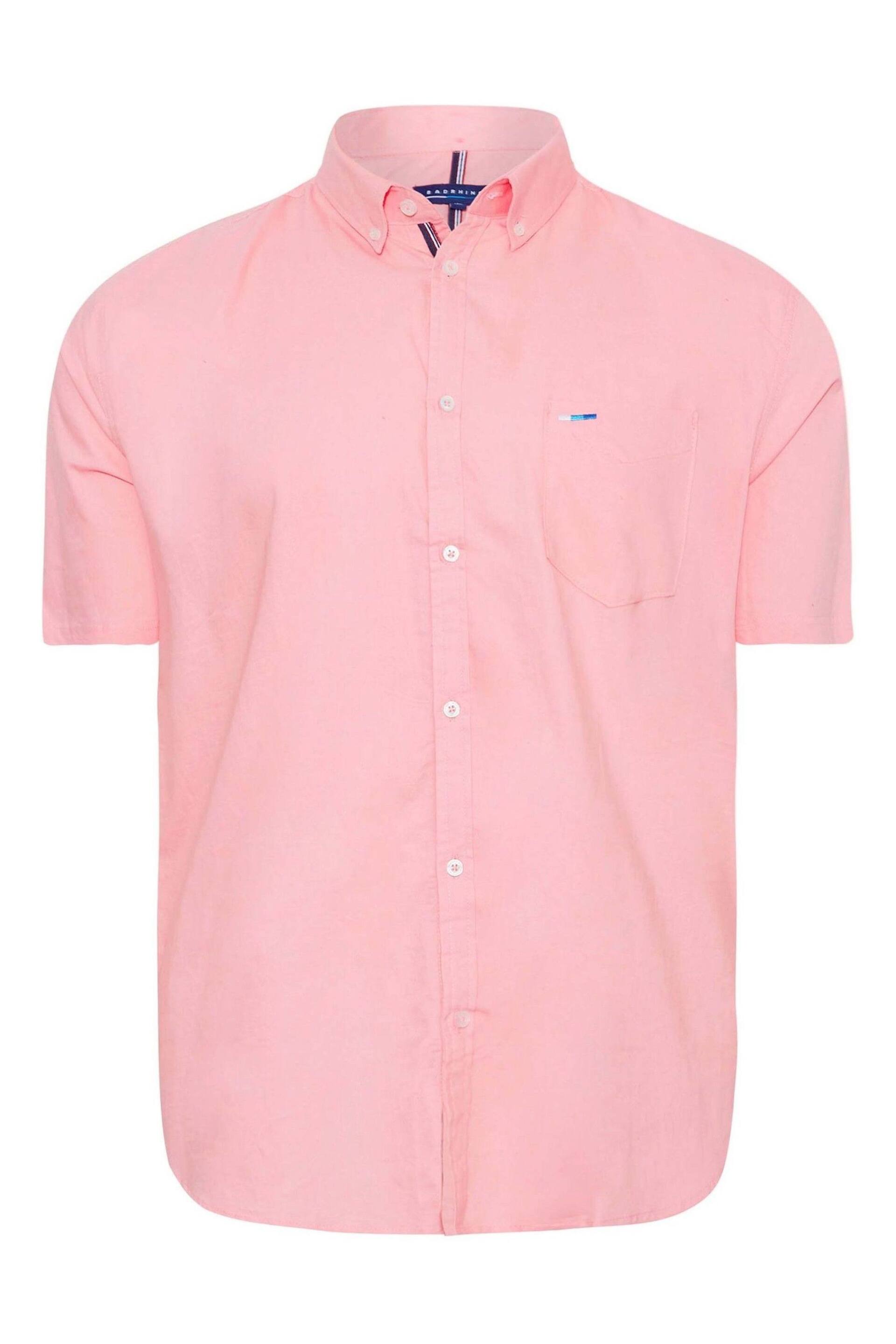 BadRhino Big & Tall Pink Short Sleeve Oxford Shirt - Image 2 of 3