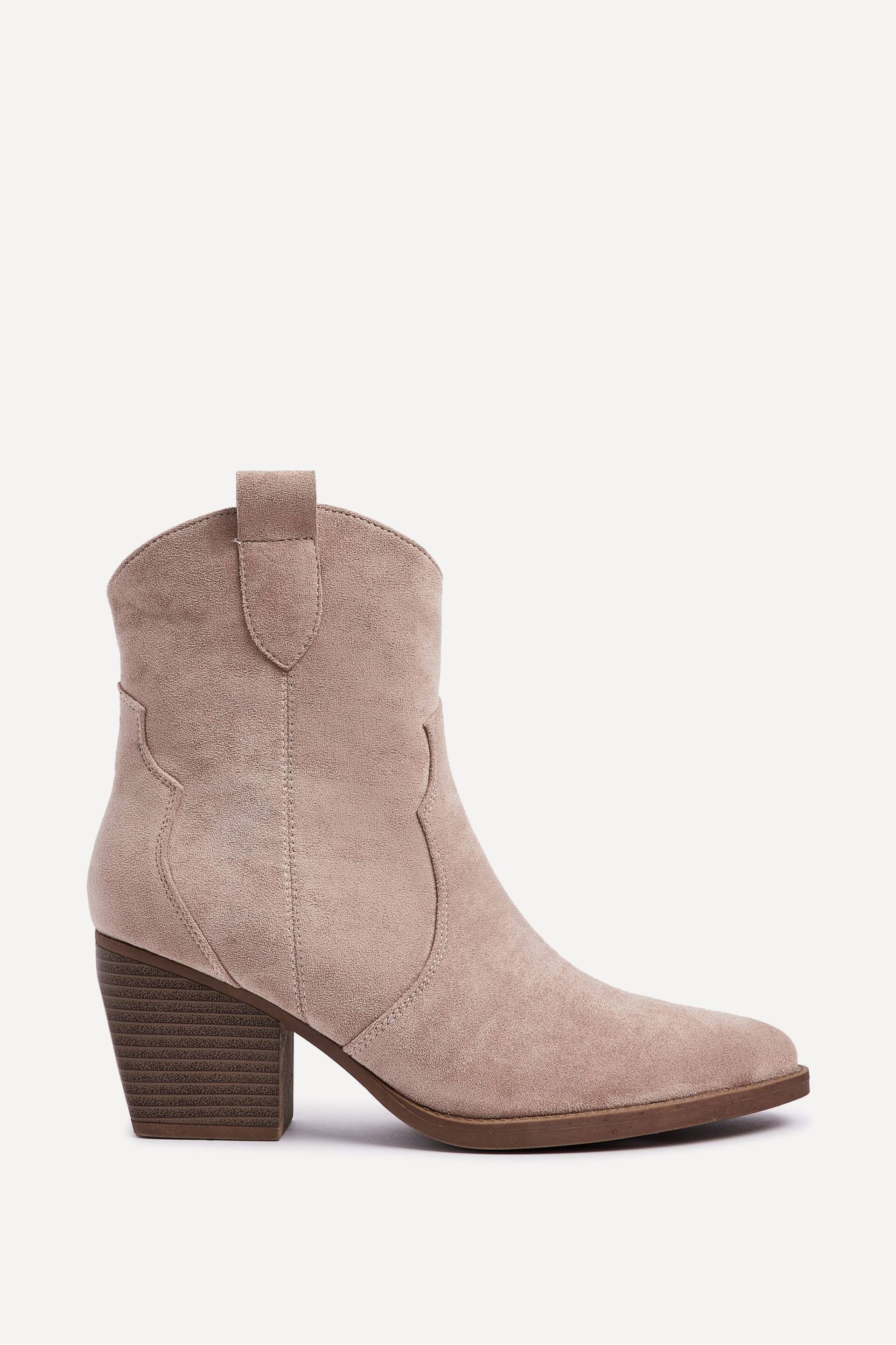 Linzi Natural Jessie Suede Western Ankle Boots - Image 2 of 5