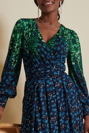 Jolie Moi Blue Quiyn Symmetrical Print Lace Maxi Dress - Image 6 of 6