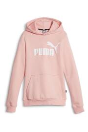 Puma Pink Essentials Logo Youth Hoodie - Image 4 of 5