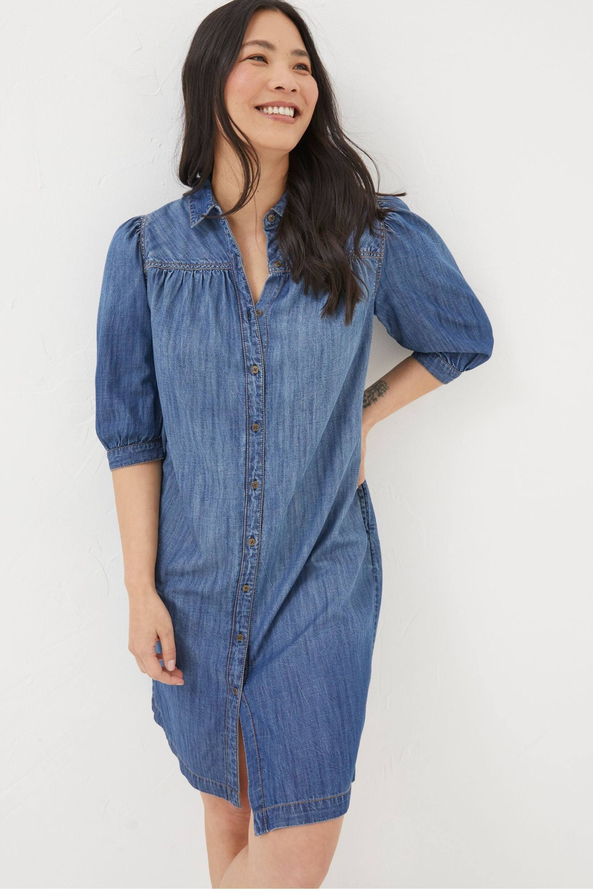 FatFace Blue Clara Denim Dress - Image 2 of 6