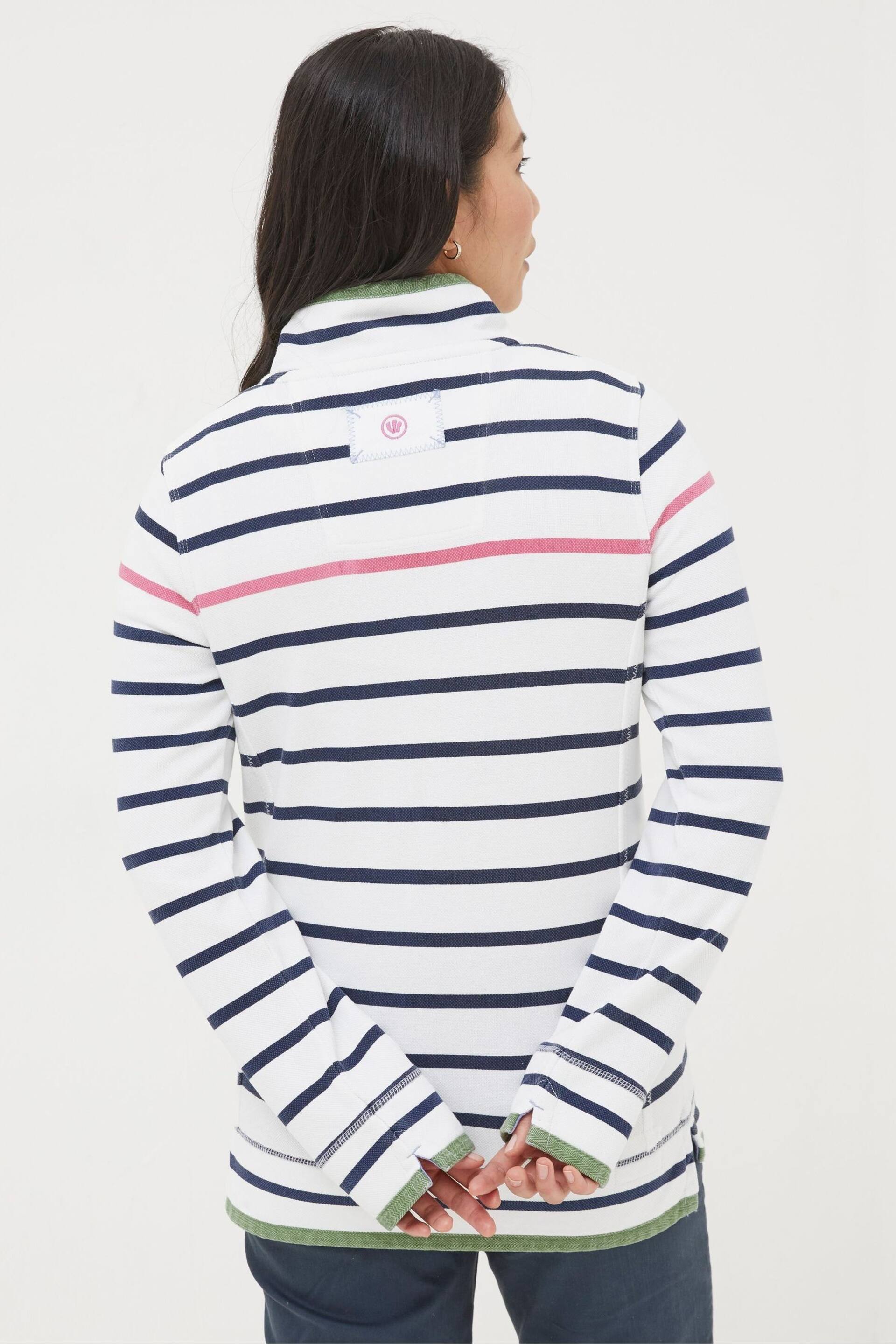 FatFace White Airlie Breton Stripe Sweatshirt - Image 2 of 6