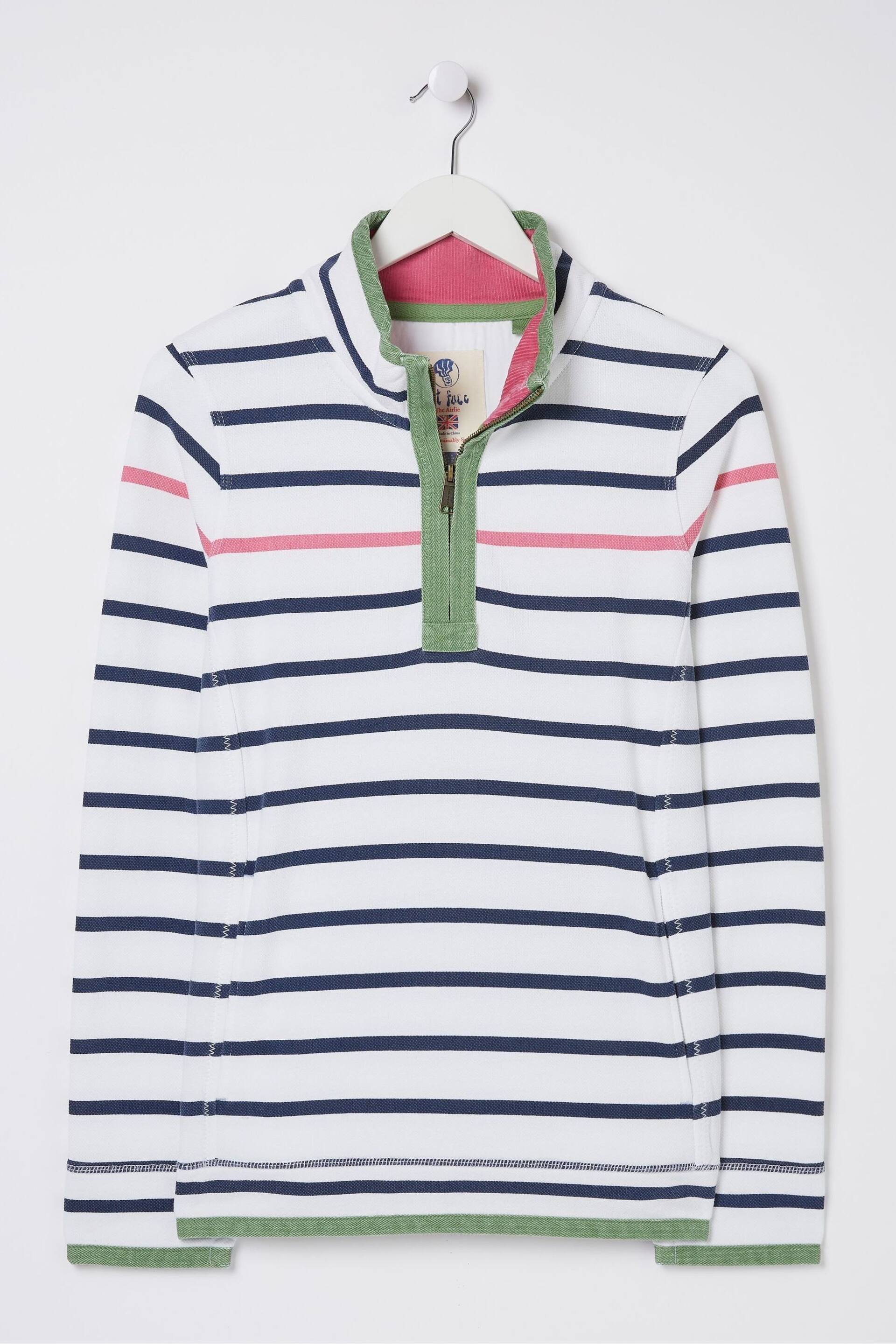 FatFace White Airlie Breton Stripe Sweatshirt - Image 6 of 6
