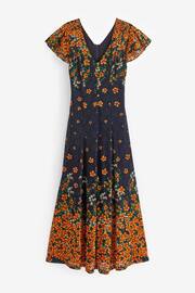 Jolie Moi Orange Lace Floral Print Fit & Flare Maxi Dress - Image 7 of 7