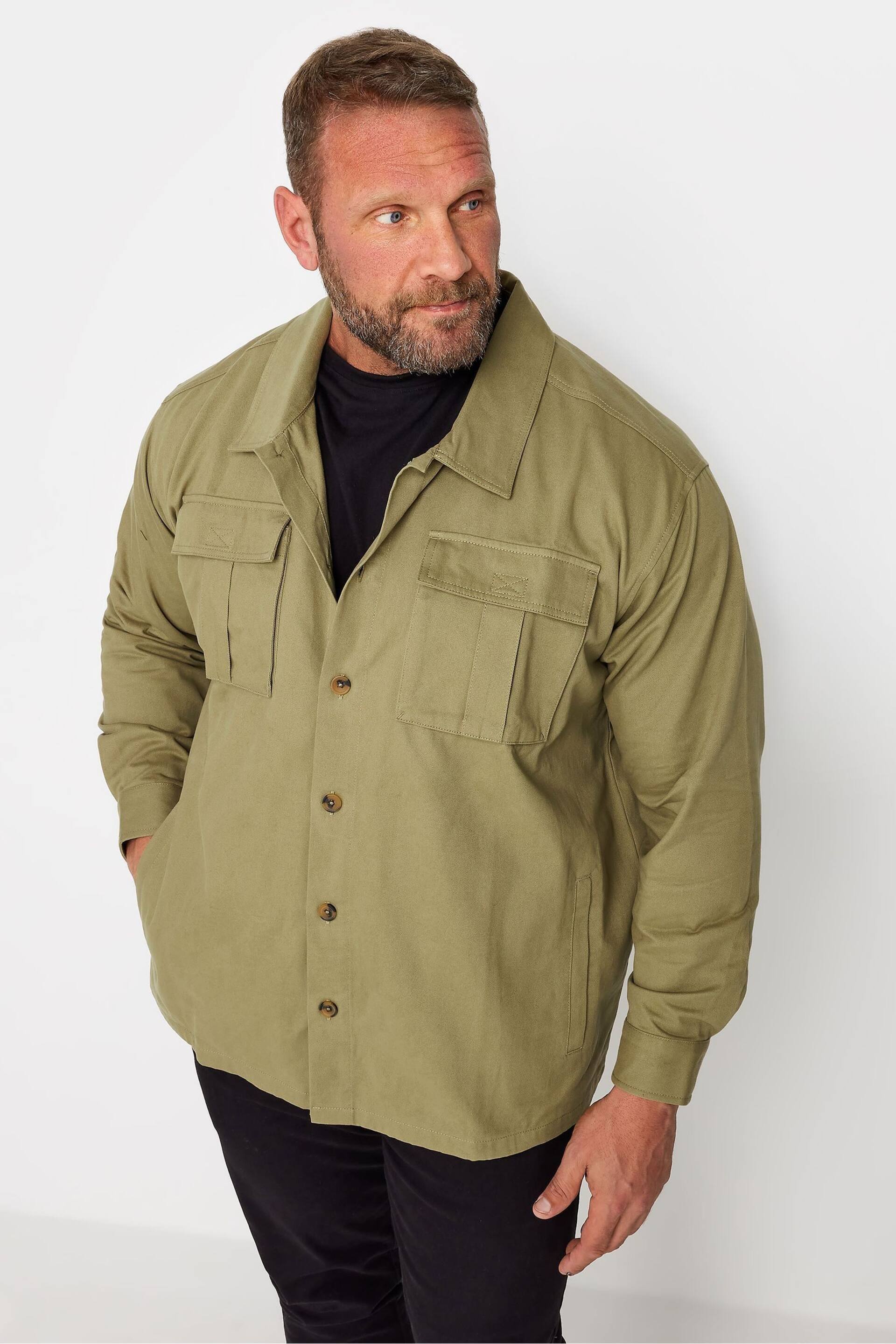BadRhino Big & Tall Green Cotton Twill Overshirt - Image 1 of 1