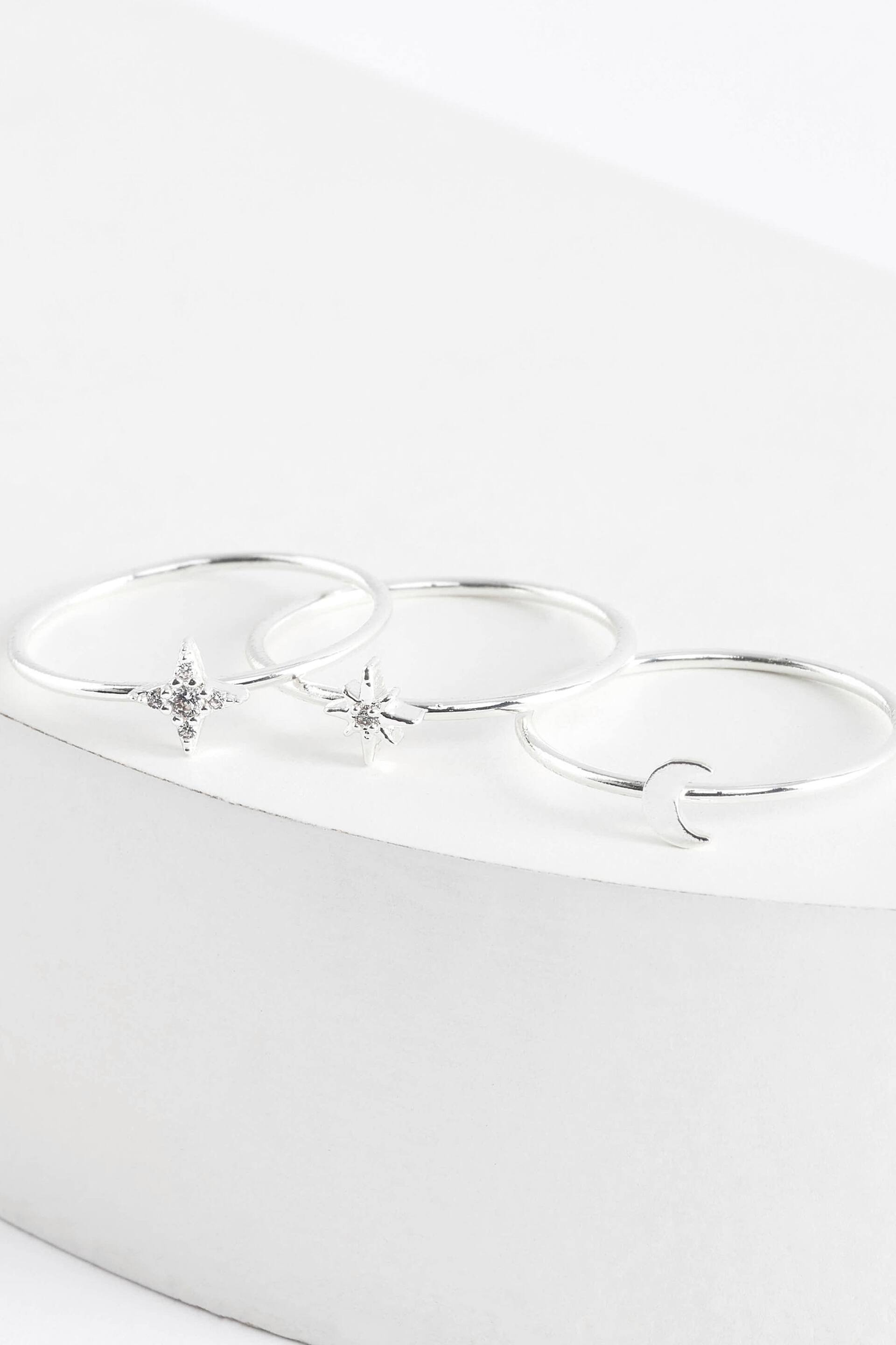 Orelia London Silver Plated Celestial Stacking Rings - Image 1 of 3