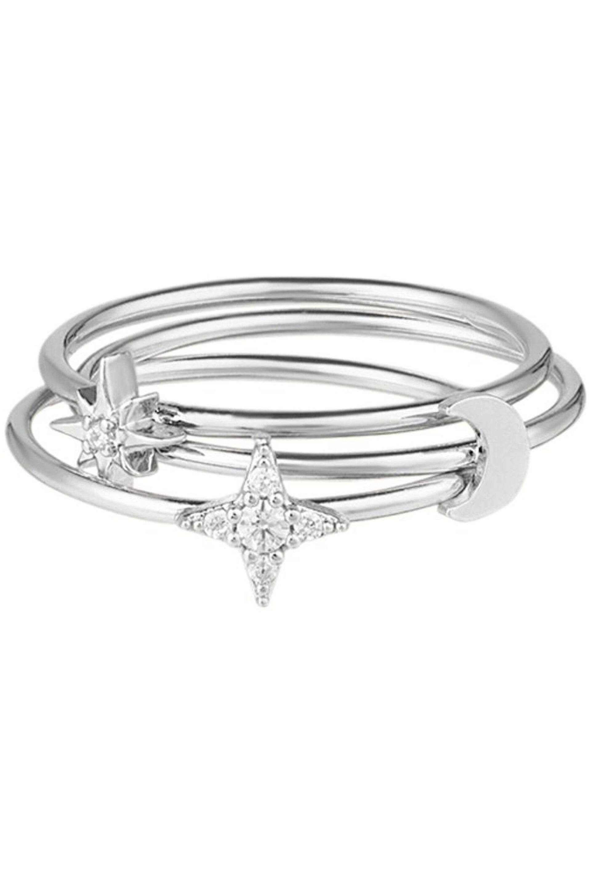 Orelia London Silver Plated Celestial Stacking Rings - Image 2 of 3