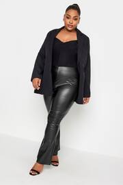 Yours Curve Black Limited Coated Flare Leggings - Image 1 of 3