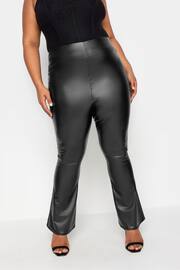 Yours Curve Black Limited Coated Flare Leggings - Image 3 of 3