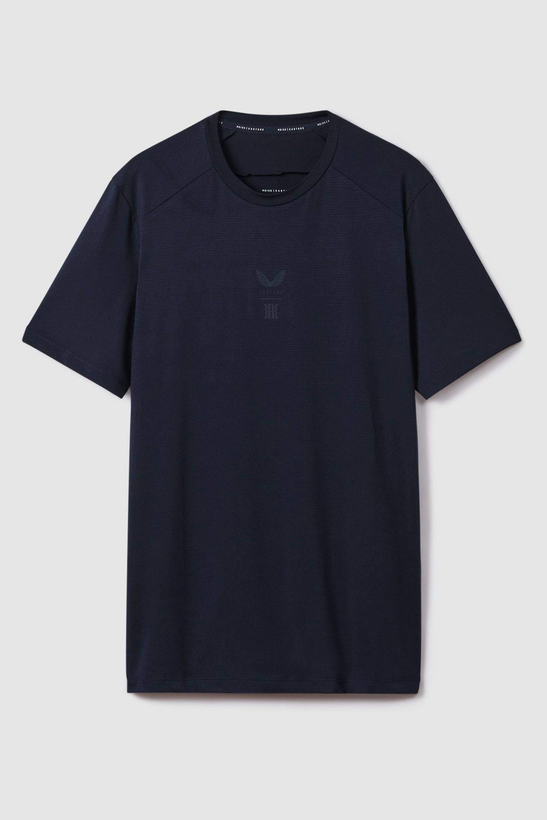 Reiss Midnight Navy Jax Castore Performance Crew Neck T-Shirt - Image 2 of 7