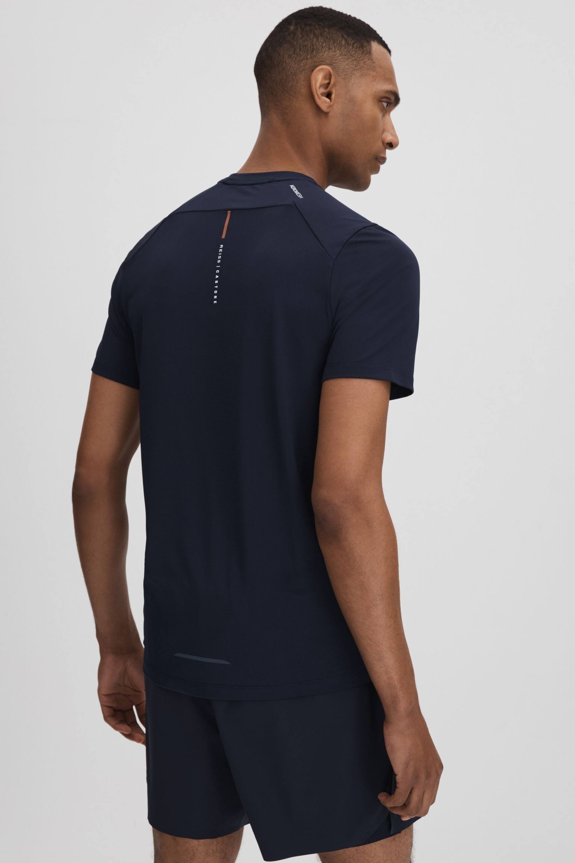 Reiss Midnight Navy Jax Castore Performance Crew Neck T-Shirt - Image 5 of 7