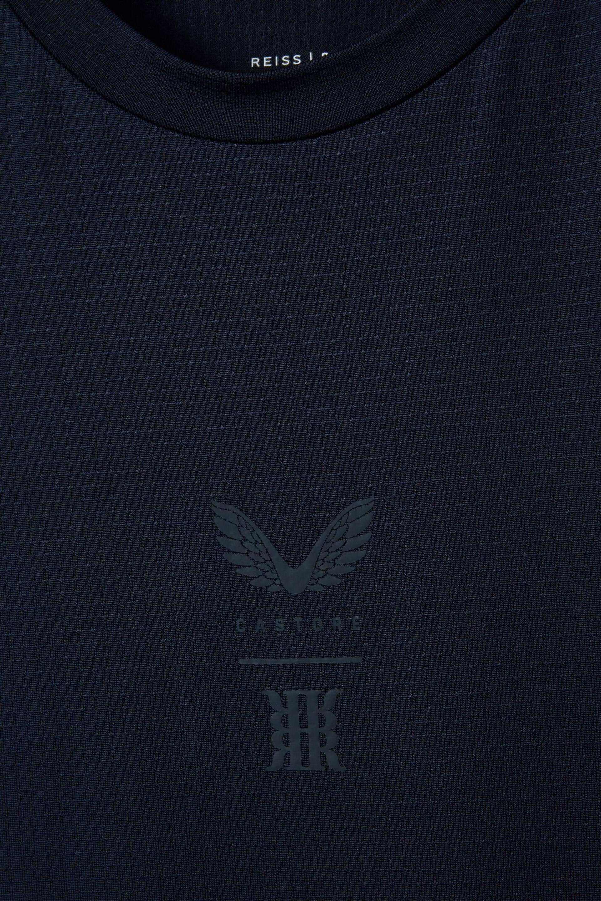 Reiss Midnight Navy Jax Castore Performance Crew Neck T-Shirt - Image 7 of 7