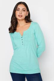 Long Tall Sally Turquoise Henley Top - Image 2 of 4