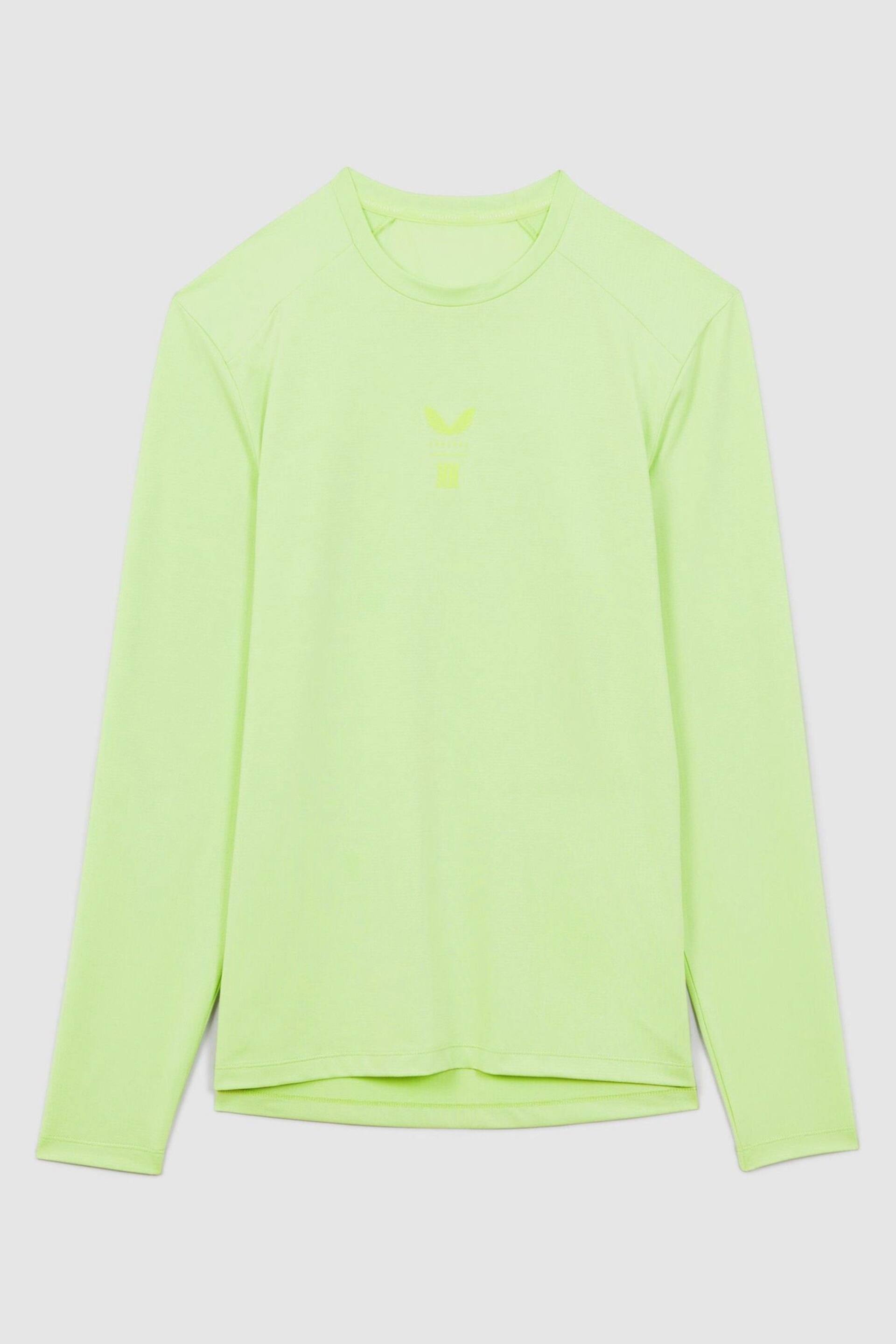 Reiss Iced Citrus Yellow Kash Castore Performance Long Sleeve Top - Image 2 of 9