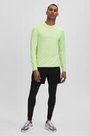 Reiss Iced Citrus Yellow Kash Castore Performance Long Sleeve Top - Image 3 of 9